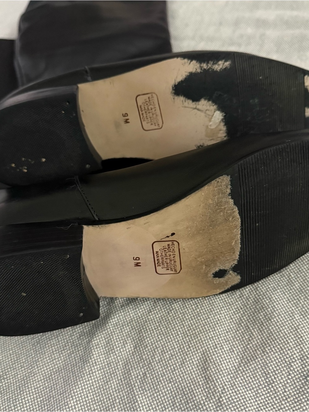 70s JCPenney Black Leather Shoe Label Detail - Picture 6 of 7